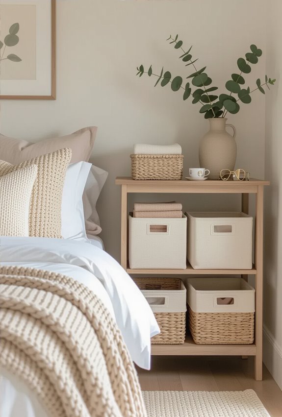 matching labeled storage baskets