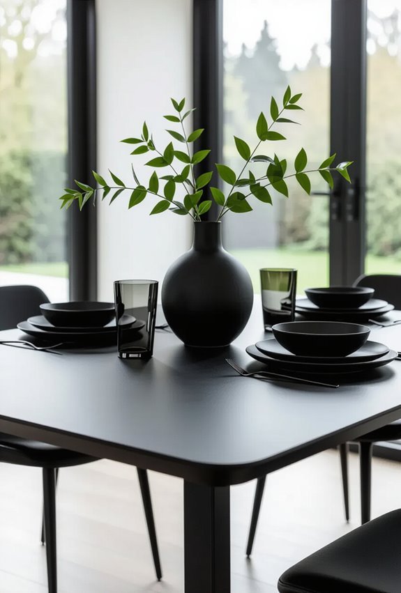 matte and glossy black contrast