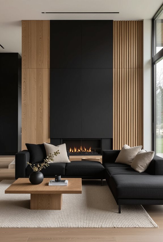 matte black and oak