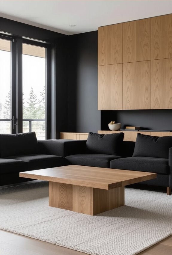 matte black and oak warmth