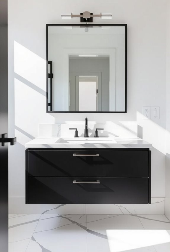 matte black and white vanity elegance