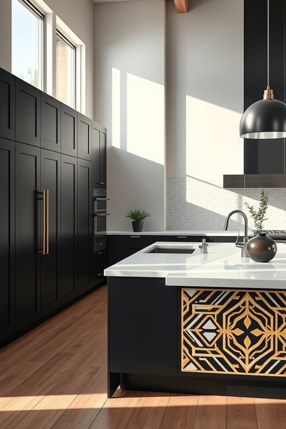 matte black cabinets elegance