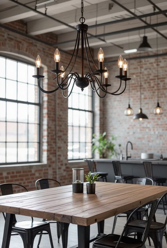 matte black chandelier elevates