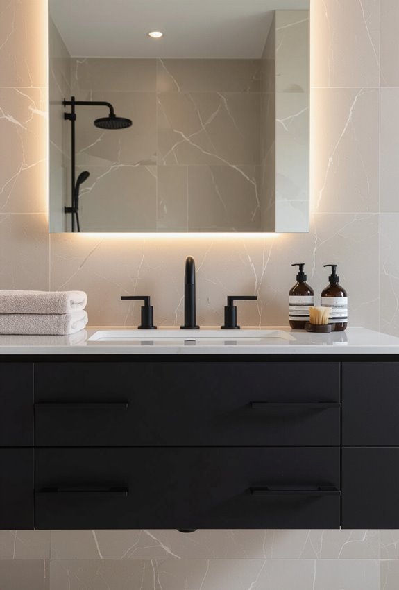 matte black fixtures elevate drama