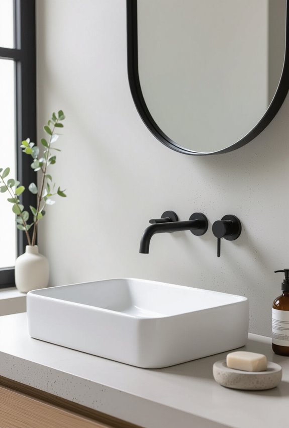 matte black fixtures for contrast