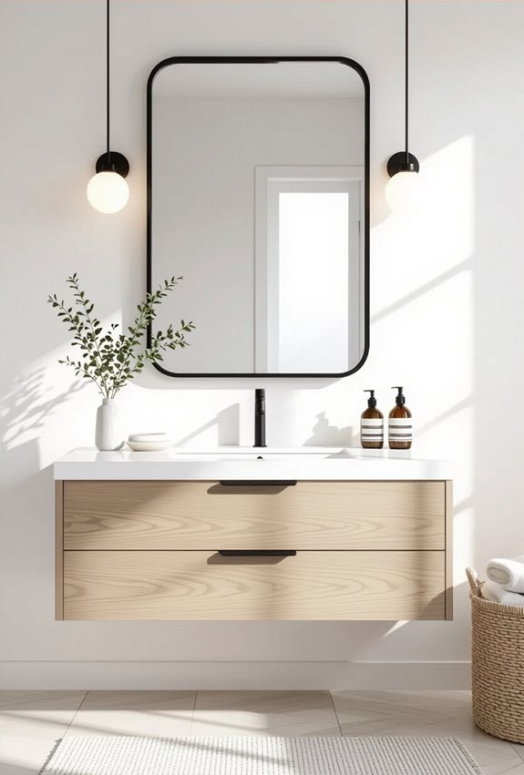 matte black framed mirror