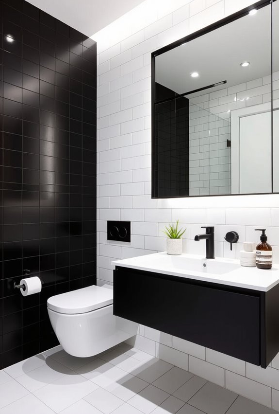 matte black glossy white contrast