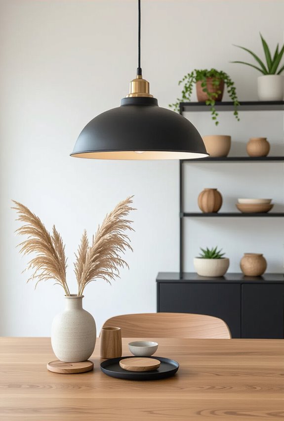 matte black meets natural wood