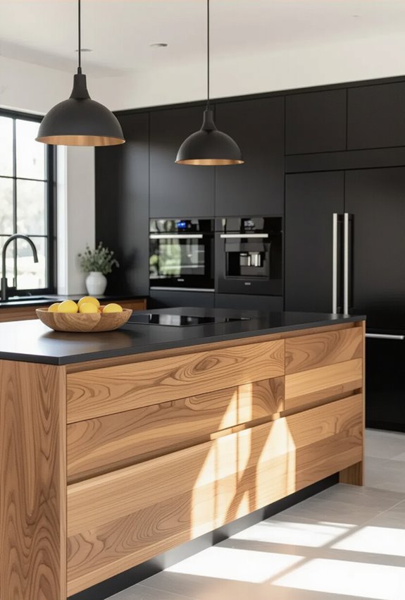 matte black meets reclaimed wood