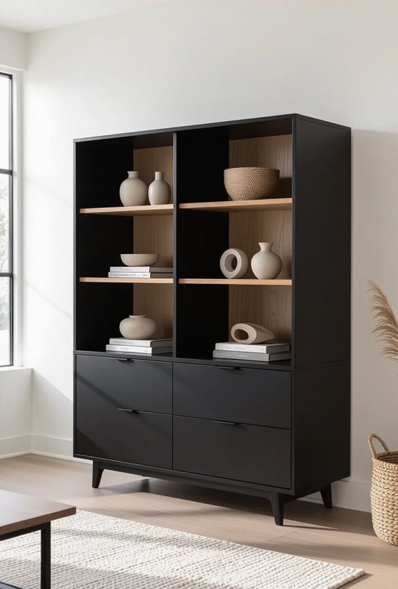 matte black mixed storage
