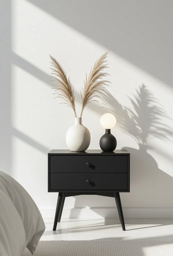 matte black nightstands hidden storage