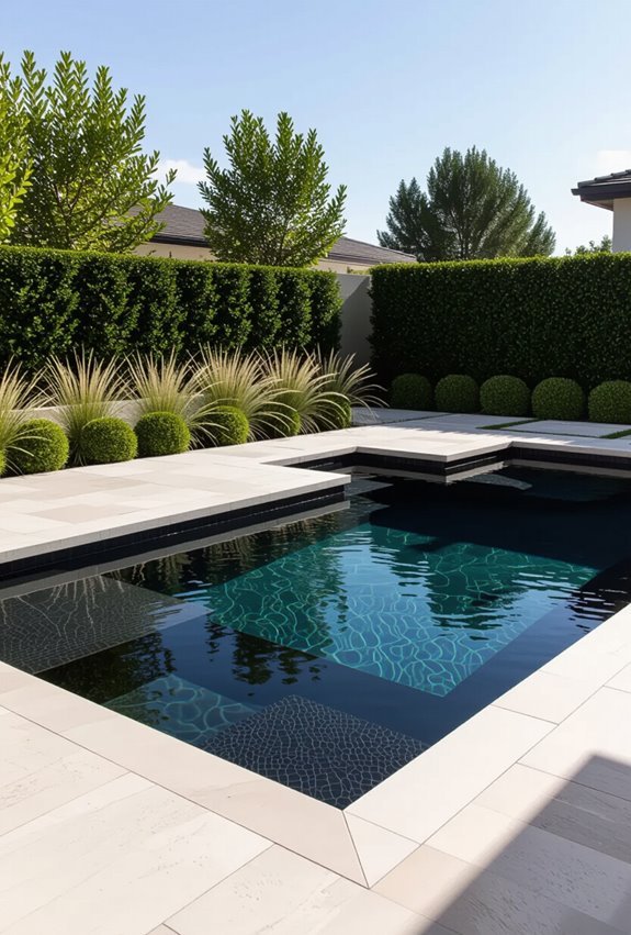 matte black reflective pool