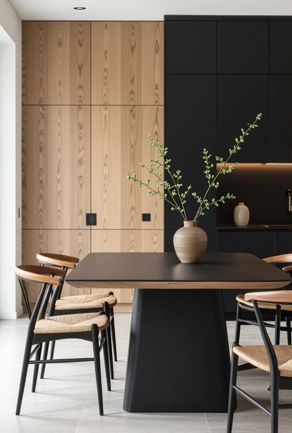matte black with woodtextures