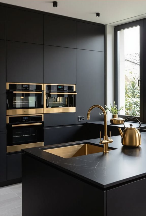 matte brass accents elevate warmth