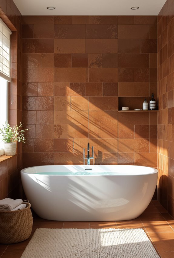 matte brown subway tiles