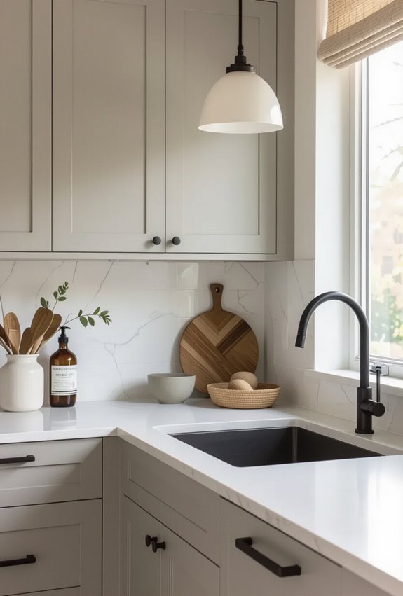 matte cabinets warm modernity