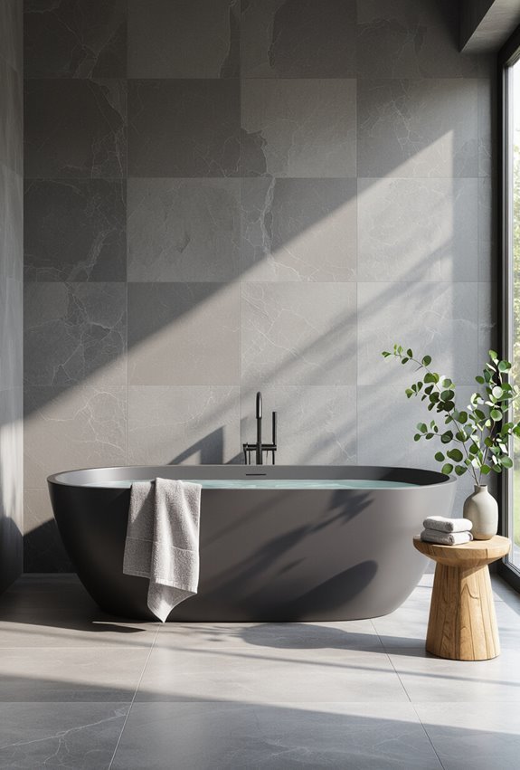 matte charcoal and slate textures