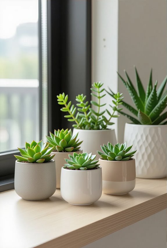 matte decorative succulent display