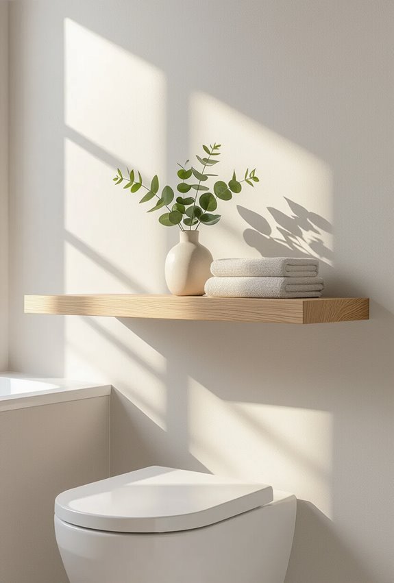 matte floating bathroom storage