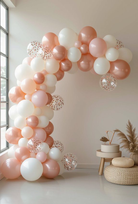 matte foil textured balloon arch