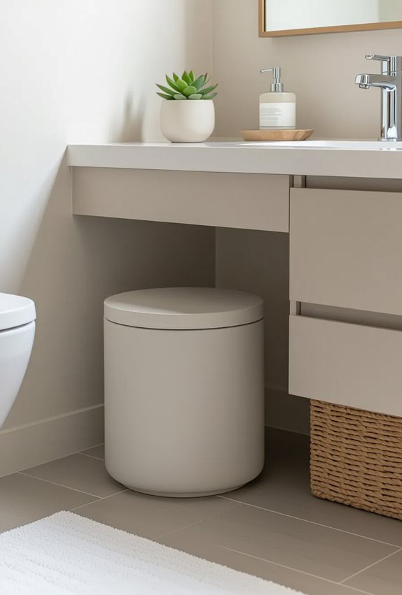 matte minimalist bins for bathrooms