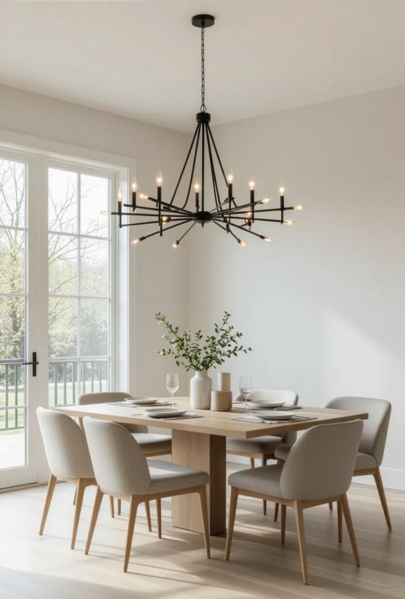 matte or ornate black chandelier