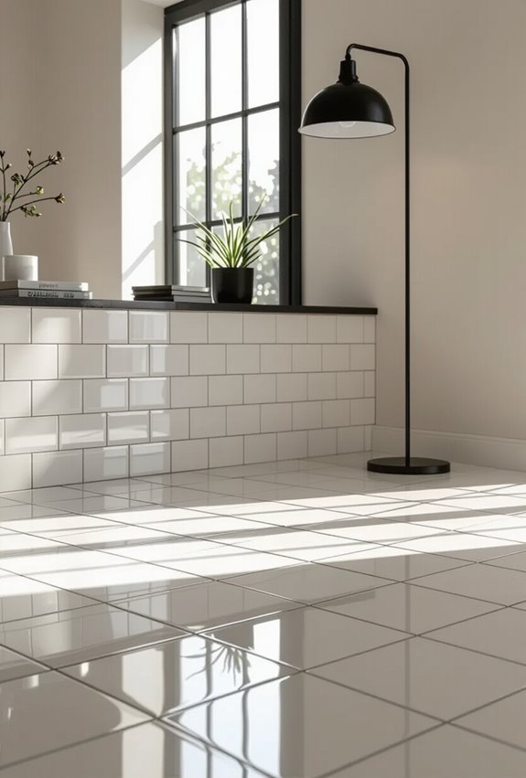 matte subway tiles narrow grout