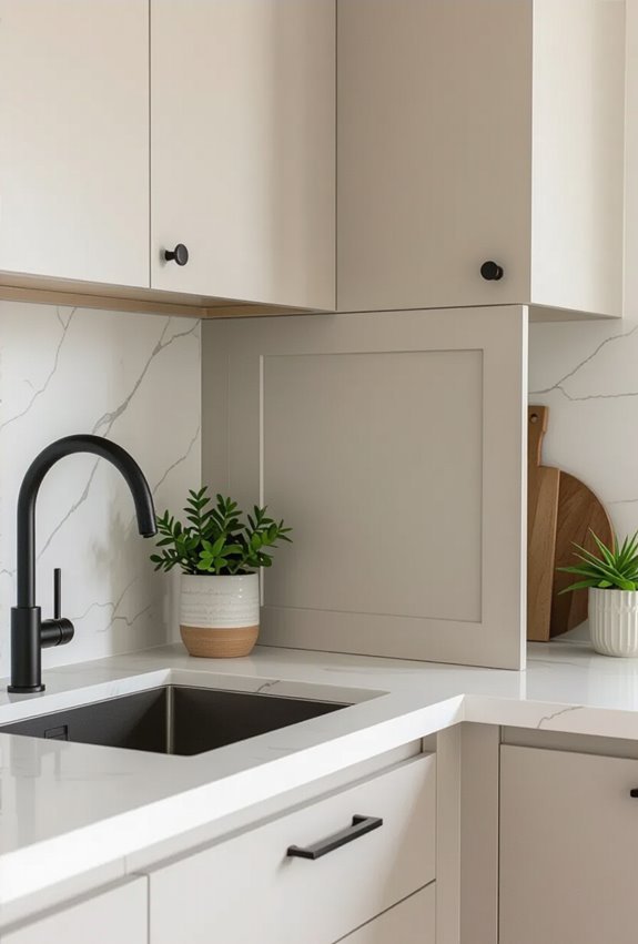 matte textured slab integrated handles