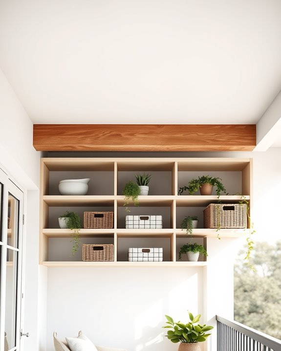 maximize balcony overhead storage