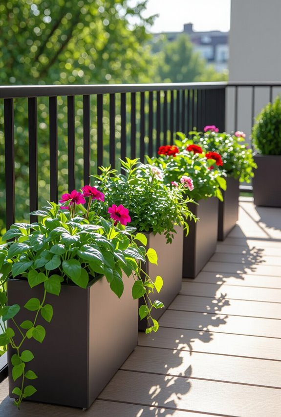 maximize balcony space with planters