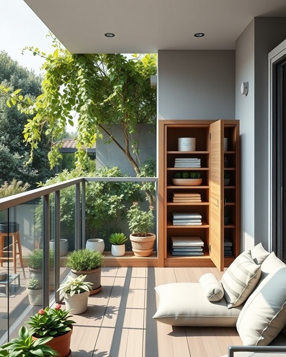 maximize balcony storage space
