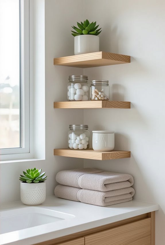 maximize bathroom corner storage