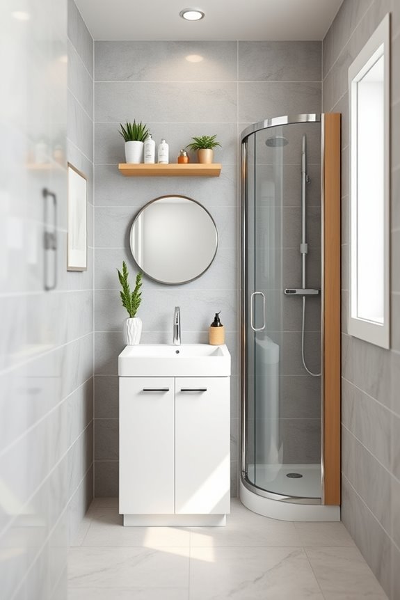 maximize bathroom vertical storage