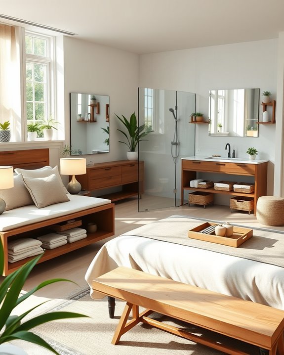 maximize bedroom bathroom storage efficiency