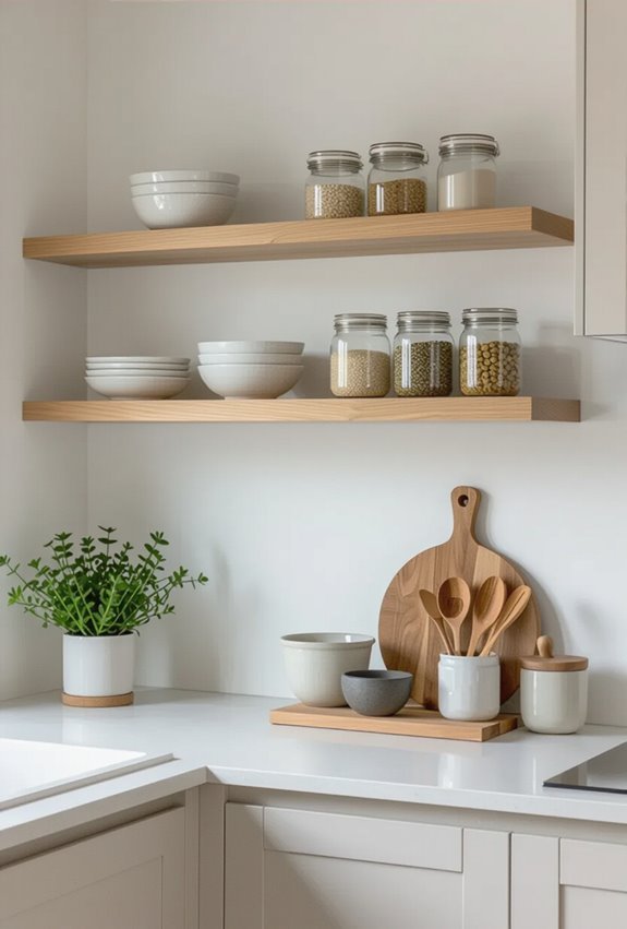 maximize corners with floating shelves