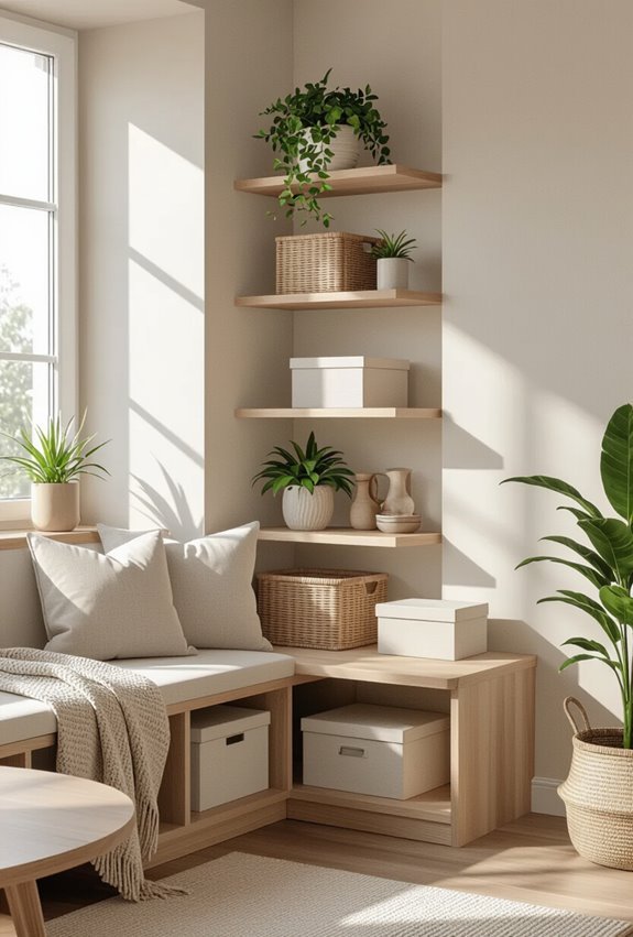 maximize corners with shelving
