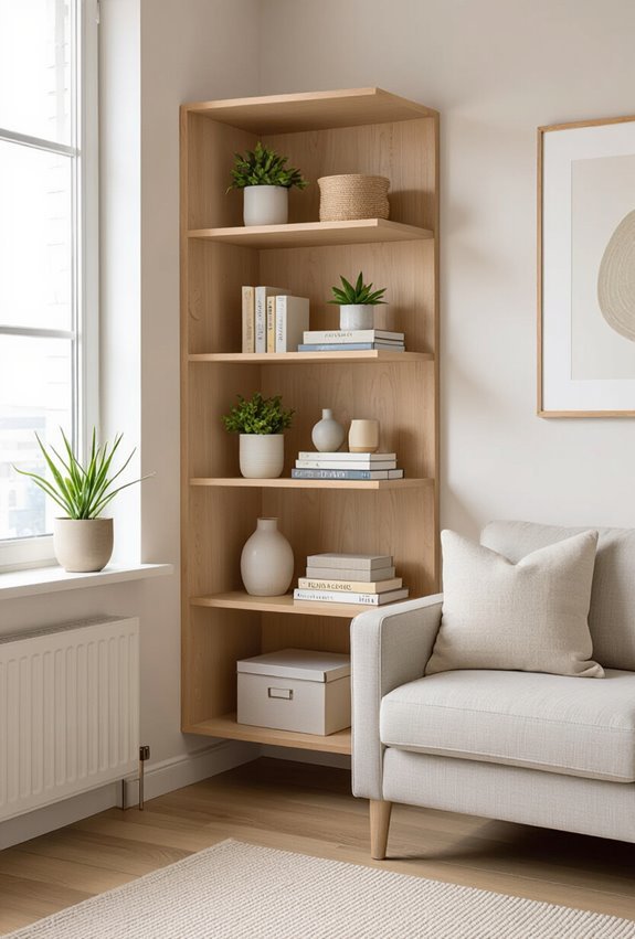 maximize corners with shelving