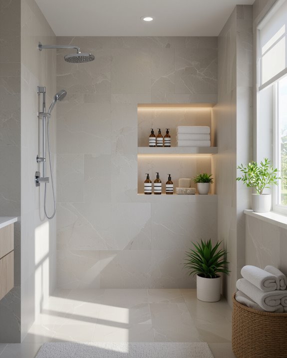 maximize shower storage space