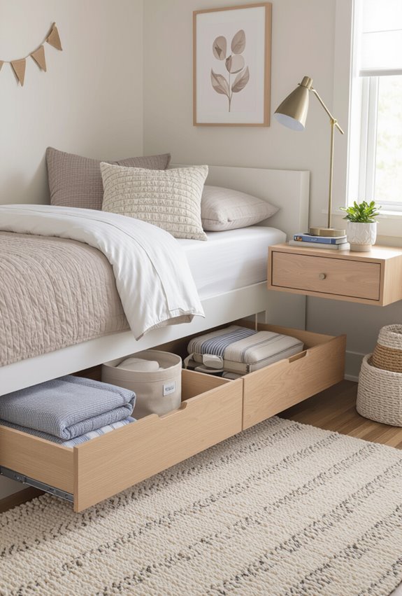 maximize under bed organized storage
