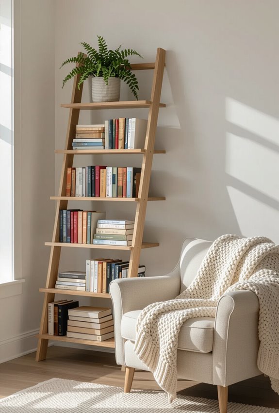 maximize vertical ladder shelving