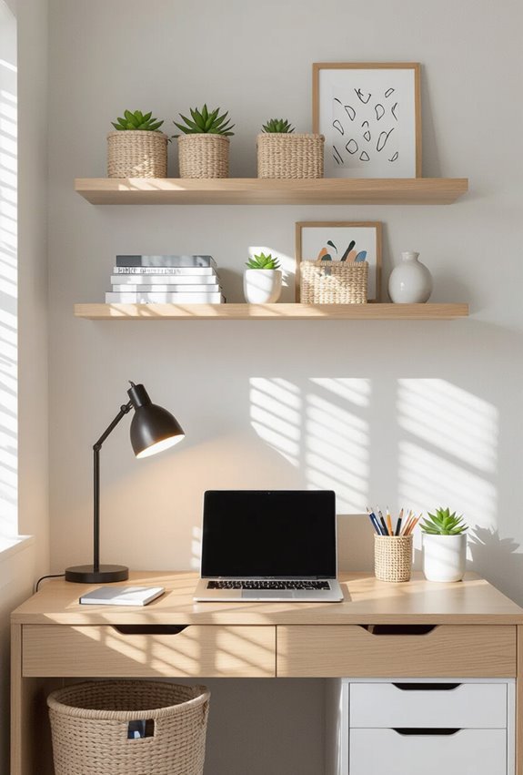 maximize vertical storage with shelves