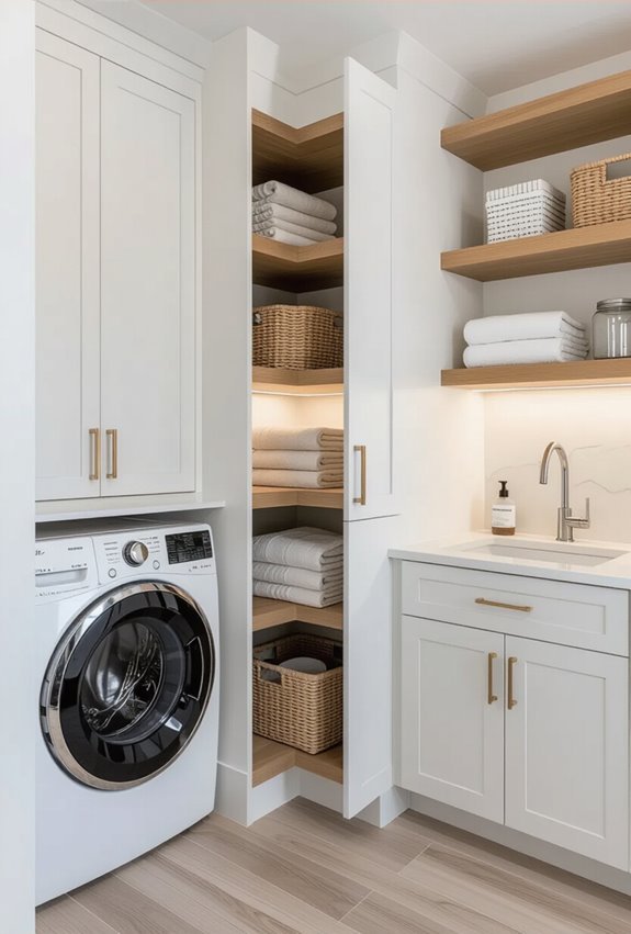 maximized corner cabinet storage