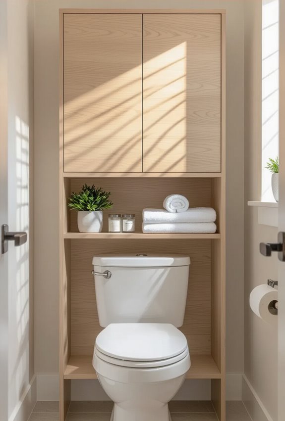 maximizing vertical bathroom storage