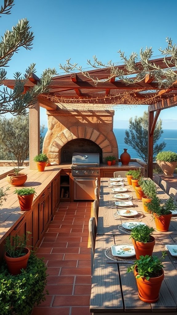 mediterranean outdoor cooking oasis