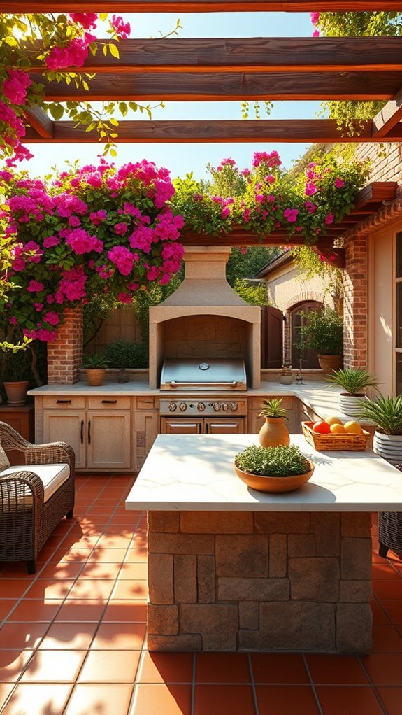 mediterranean outdoor cooking space