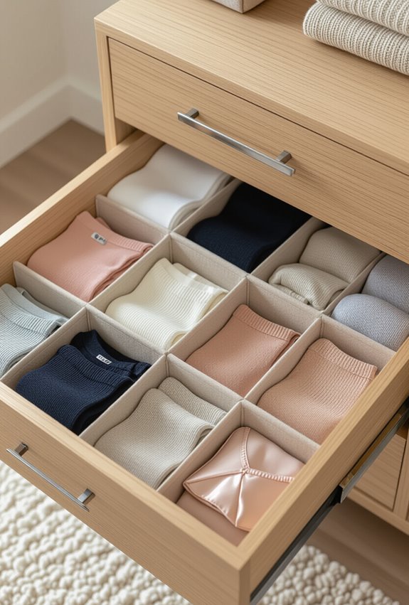 mesh adjustable drawer organizers