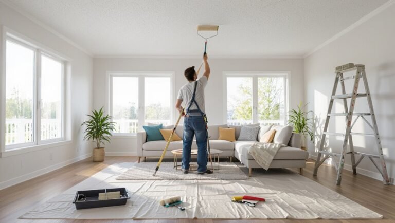 mess free stipple ceiling painting