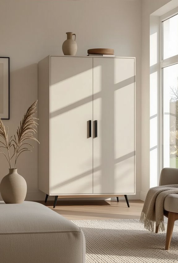 metal accented modern wooden cupboards