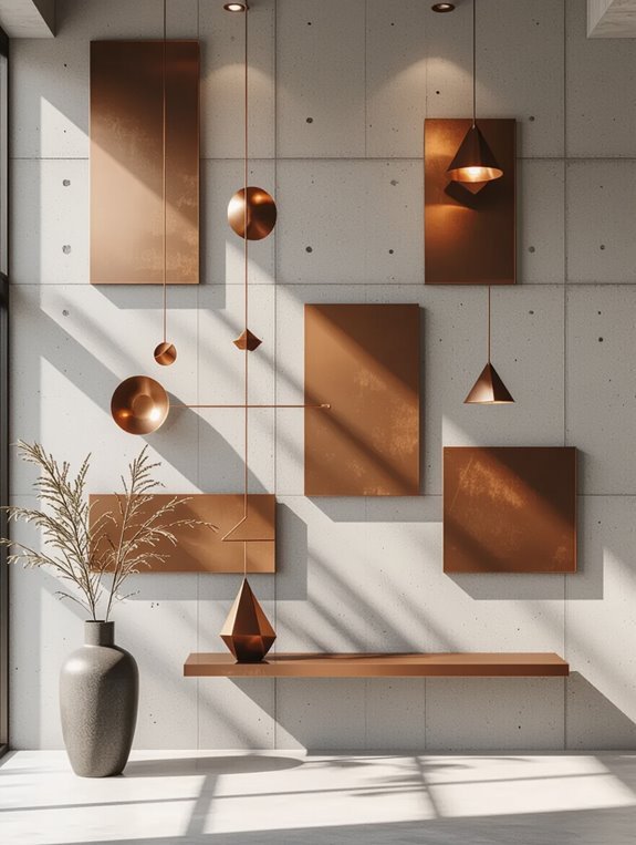 metal accents enhance concrete