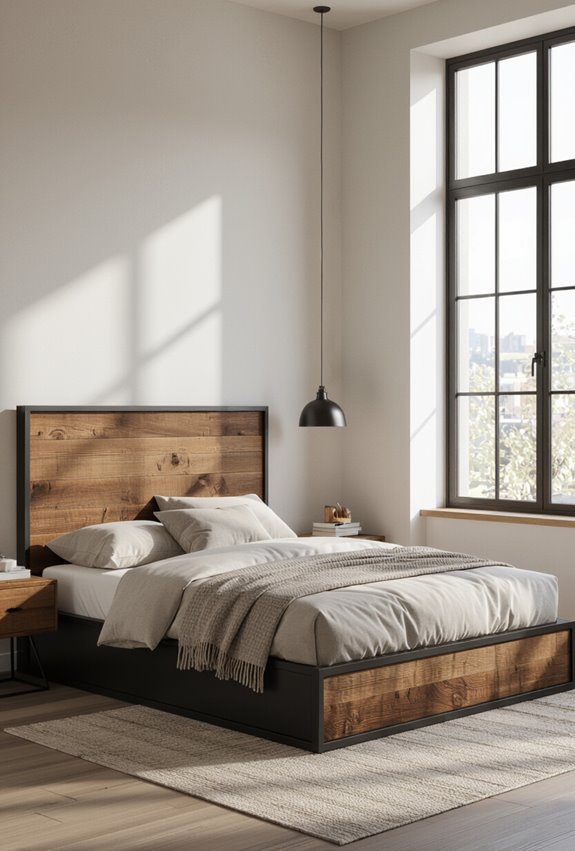 metal and reclaimed timber blend